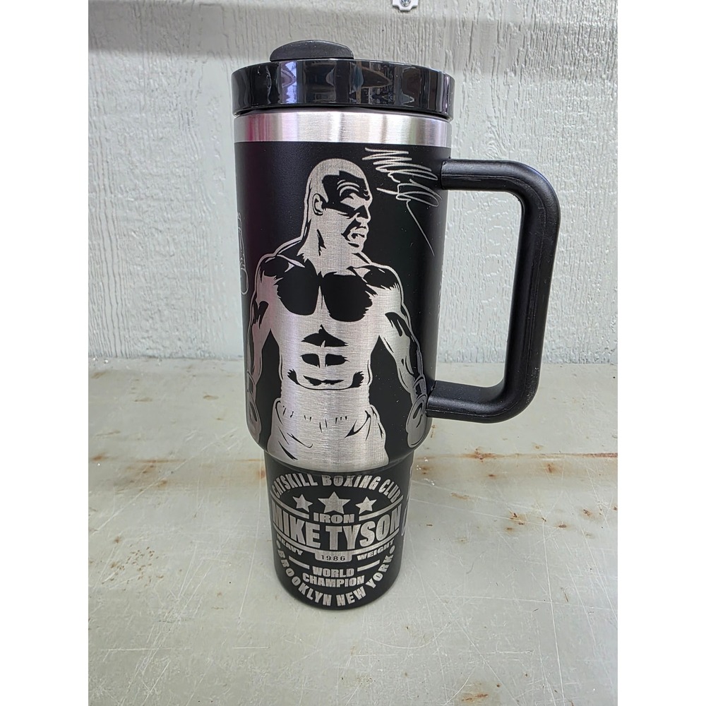 Custom Engraved 40oz Insulated Stainless Steel Tumbler, Mike Tyson - Picture 3 of 4